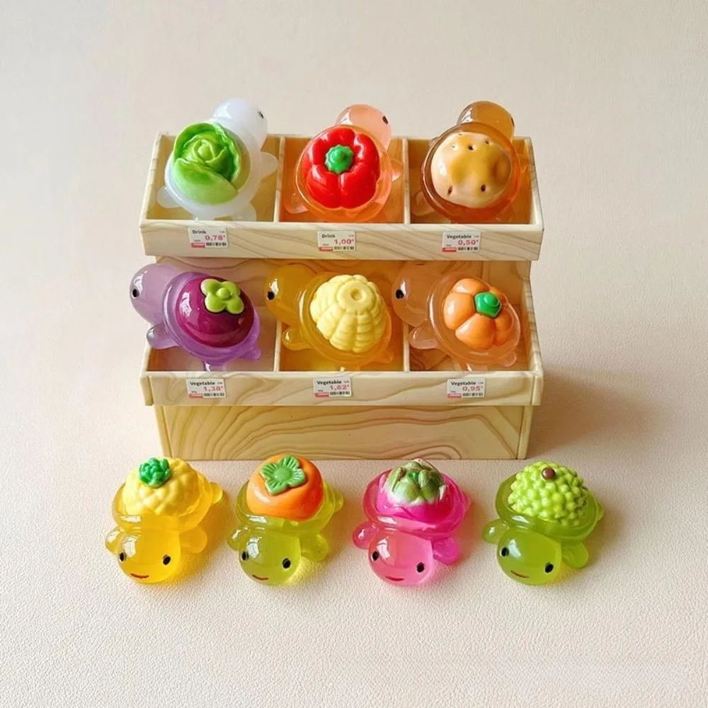 

10pcs Set Cartoon Mini Turtle Doll Resin Glow-in-the-dark Figurines Toy Colorful Cute Design Miniature Statue Home Decor