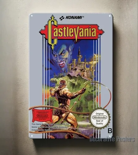 Póster Metálico del Videojuego Castlevania Simon's Quest para NES