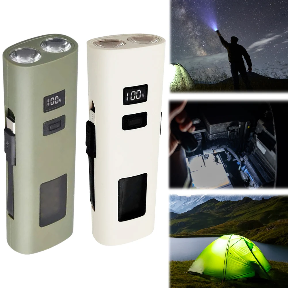 Luce per bici a LED Ricarica USB Torcia super luminosa Display di alimentazione Luce di emergenza a LED per uso in campeggio all'aperto