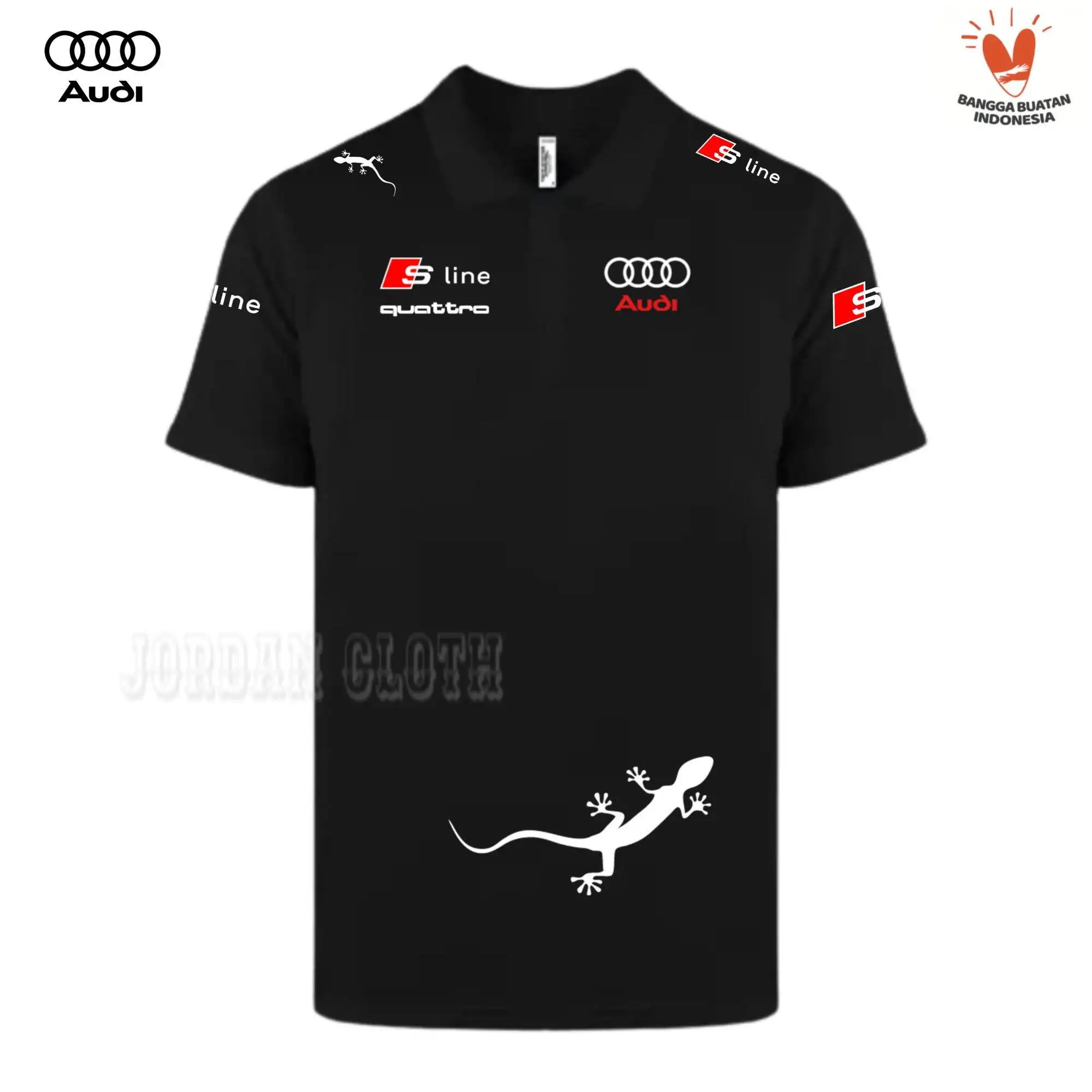 Camisa Polo, T-shirt, com Gola, Audi Sport Quattro S Line, para Entusiastas de Corridas, Camisa Polo Fashion