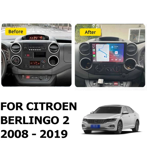 Imagen 2 del producto Para Citroen Berlingo 2 B9 Peugeot Partner 2008-2018 2 Din Android 4G Carplay WIFI GPS navegación coche reproductor Multimedia unidad principal