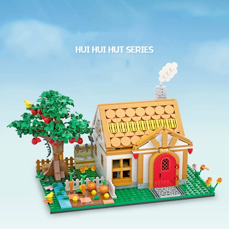 840PCS Creative Game Animal Society Nook's Shop Construction House Building Blocks MOC Bricks Toy Gift For Kids Children