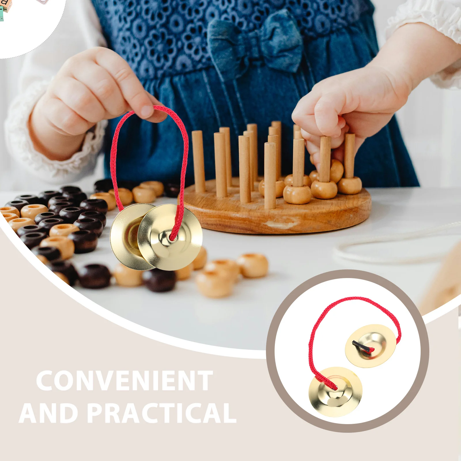 Kleine helle Metallbecken für Kinder, Musikinstrument, pädagogischer Rhythmus, Musikausdruck, Kindergarten, interaktives Spiel, sicher