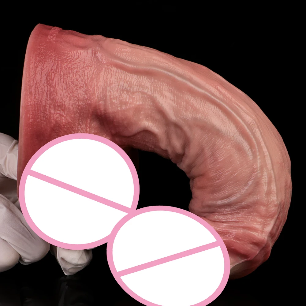 SXXY 8.11 بوصة ألعاب جنسية السائل سيليكون دسار مع كوب شفط حر اليدين للنساء الرجال المهبل الشرج G-بقعة التحفيز