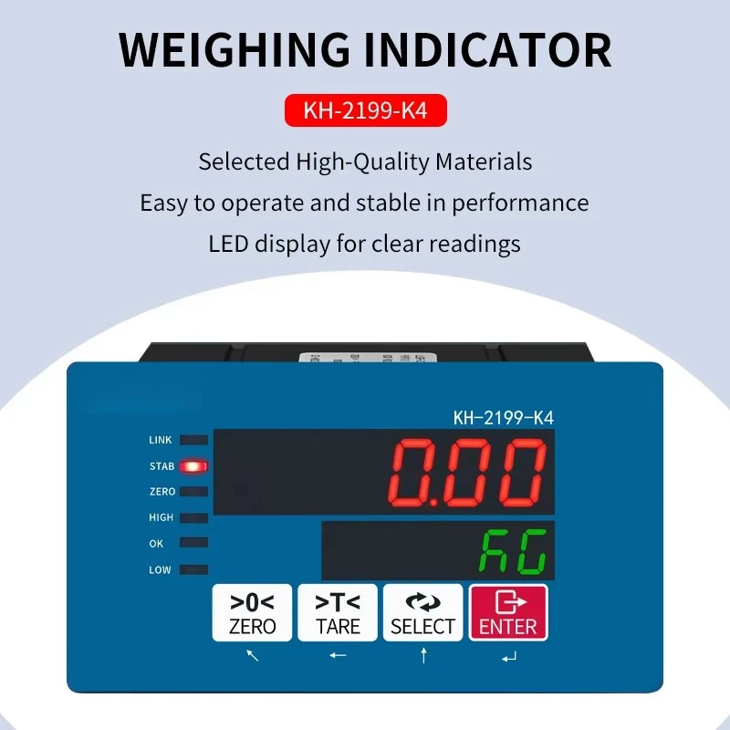 K4-B Panel-mounted Cell Dosage Compatible Indicator RS485 Enabled Panel-type Weight Display Weighing Control Weight Indicator
