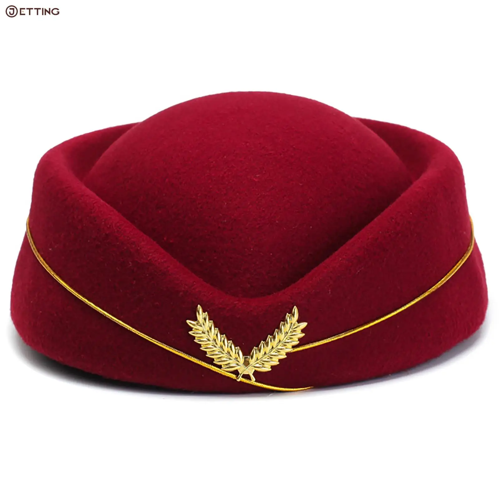 Women Ladies Stewardess Hat Wool Fedoras Hats Elegant Airline Costume Etiquette Cap Women Professionals Airline Stewardess Cap