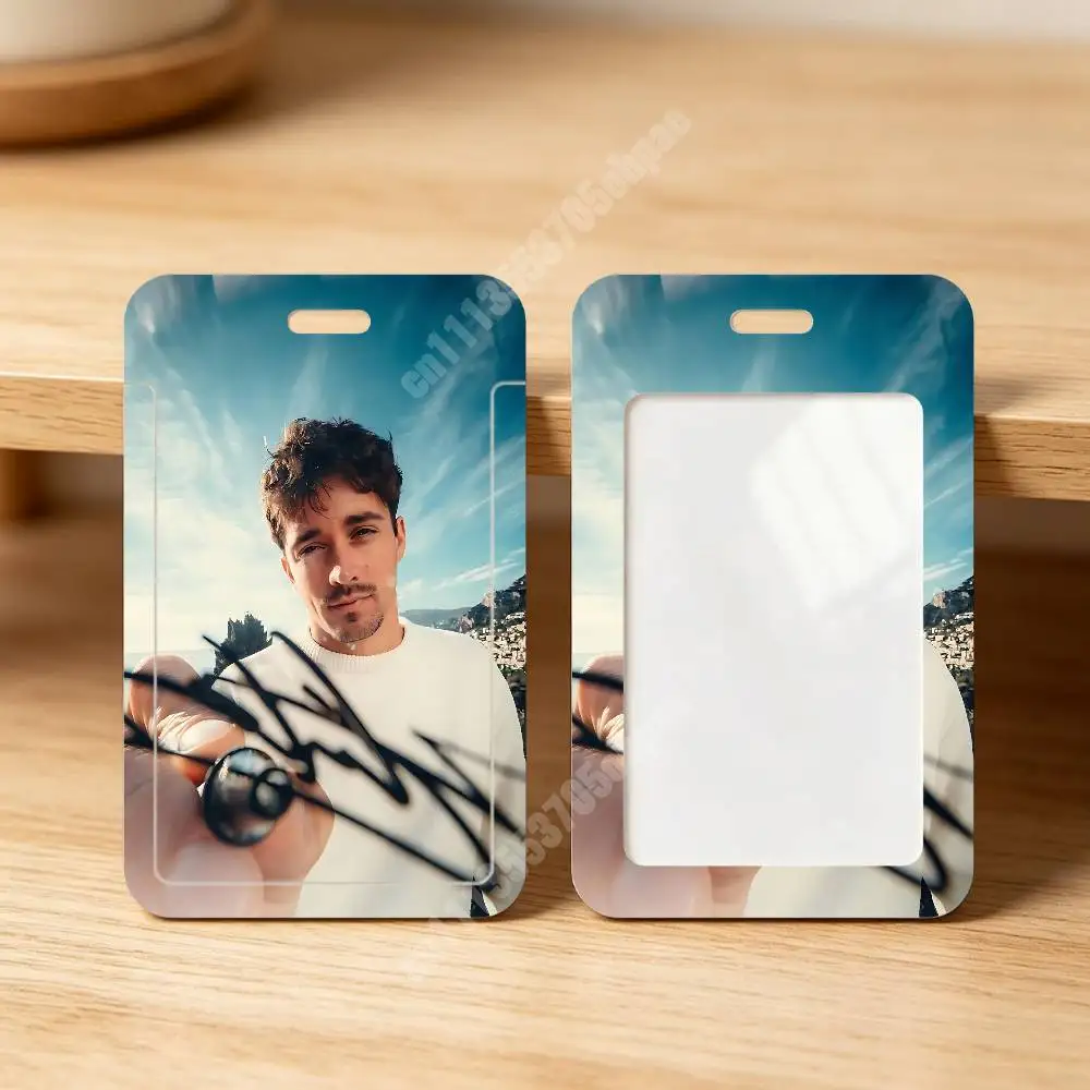 C-Charles 16 L-Leclerc Racing Driver Plastic Card Holder Worker ID Card Clear Transparent Employee Visitor Pass