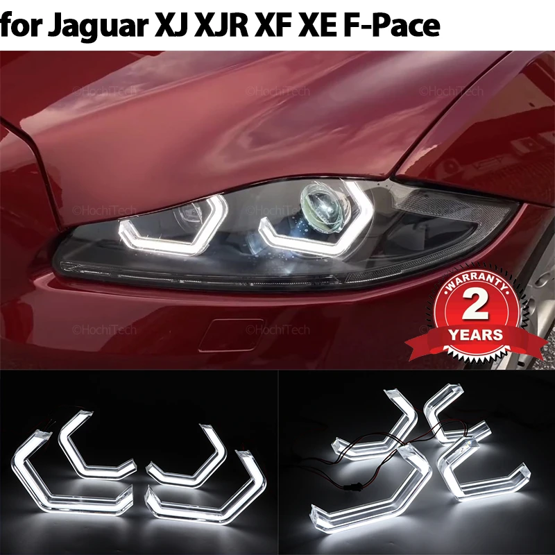 

for Jaguar XJ XJR X351 XF X250 XE X760 F-Pace F Pace X761 Car Accessories DTM style LED Angel Eyes Halo Ring Kit