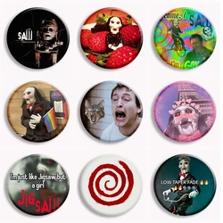 Classic Horror Movie Saw 2004 Button Pin Funny Adam Meme Cartoon Brooch Badge Bag Accessories Fans Collect Friends Gifts