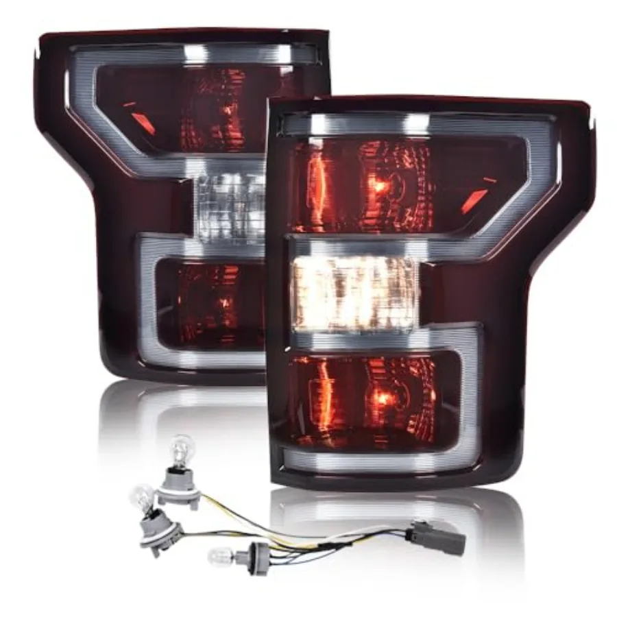 

Задние фонари в сборе Задние фонари, совместимые с Ford F150 2018 2019 2020, с лампочками и жгутом проводов, галогенные задние фонари в стиле OE La