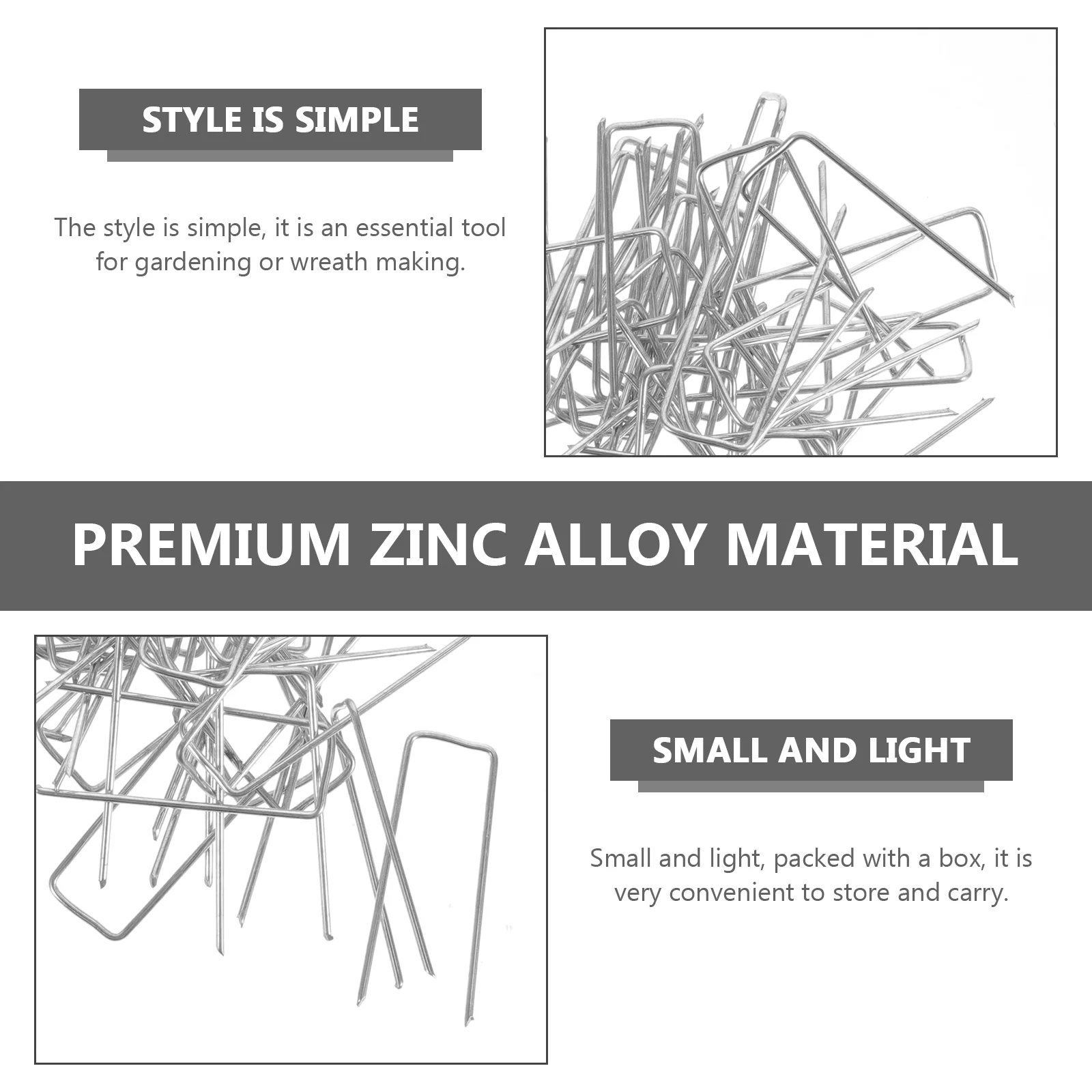 100 Pcs Zinc Alloy Floral Arrangement Anti Rust Reusable Gardening Wreath Making Tools Simple Design Practical Storage