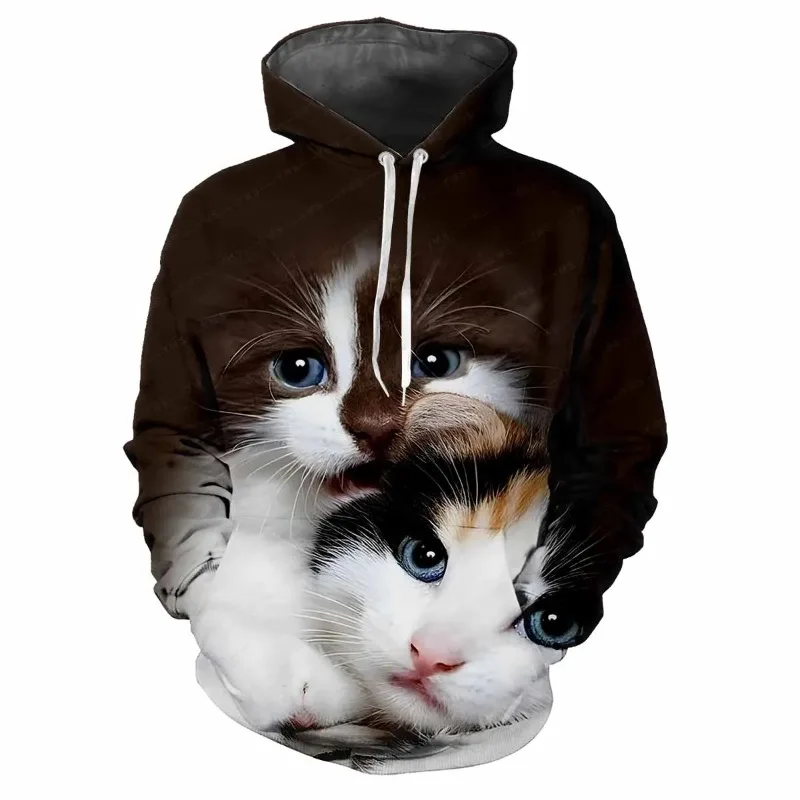 

2025 Fashion Elegant Personalized Hoodie for Men and Women 3D Cartoon Cat Harajuku Printed Street Hip Hop Fun Style Comfortable