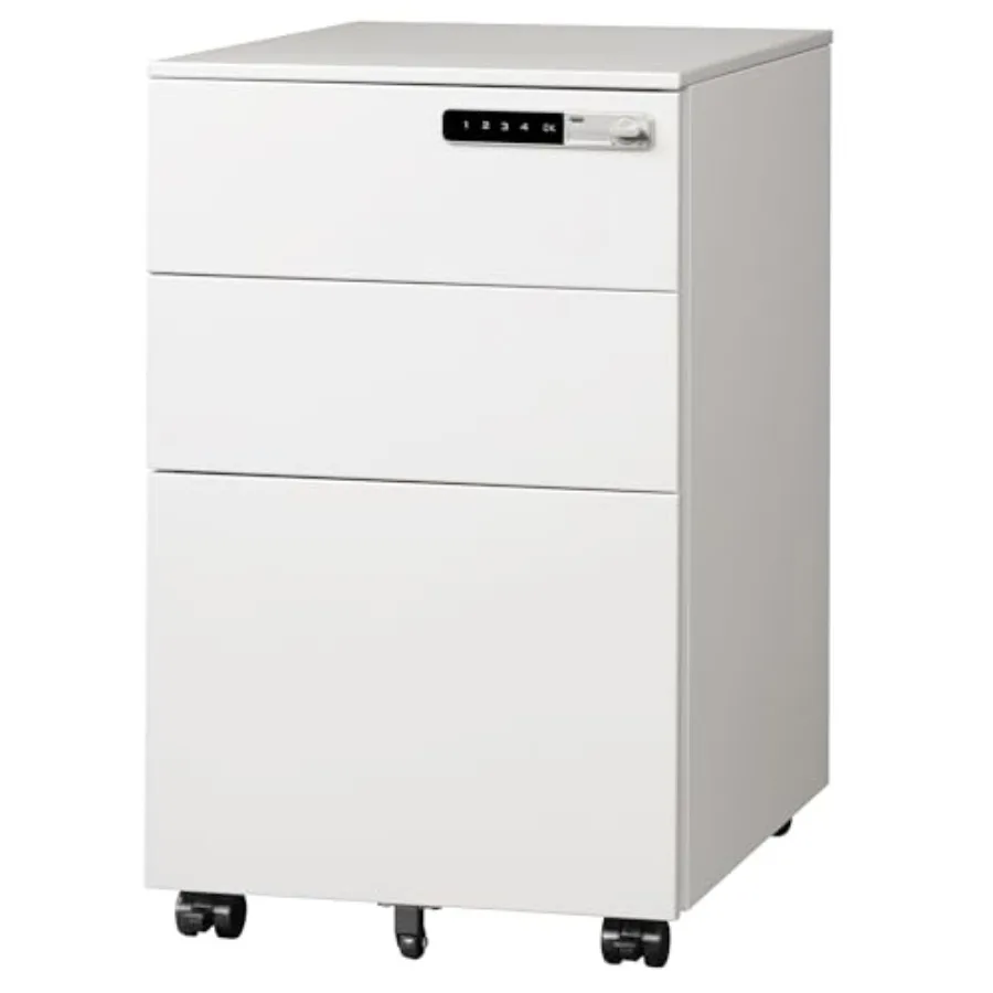 3 Drawer File Cabinet with Combination Lock, Fully Assembled