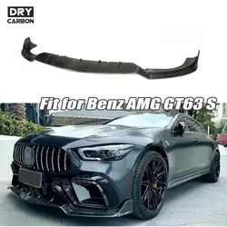 Dry Carbon Fiber Front Bumper Chin Lip Spoiler BodyKit For Benz AMG GT63 GT63S 4 Door 2019 - 2023 B Style Front Lip Accessories