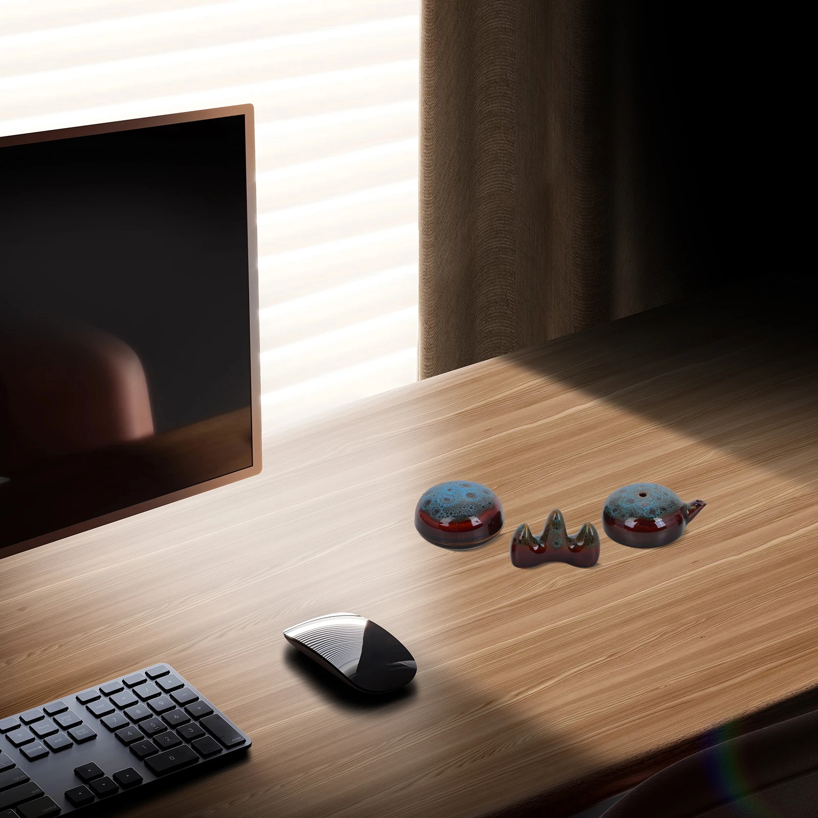 

1Set Elegant Chinese Calligraphy Set Ceramic Color Changing Inkstone Pen Rest Holder Desk Organizer Kit Calligraphy Painting Set