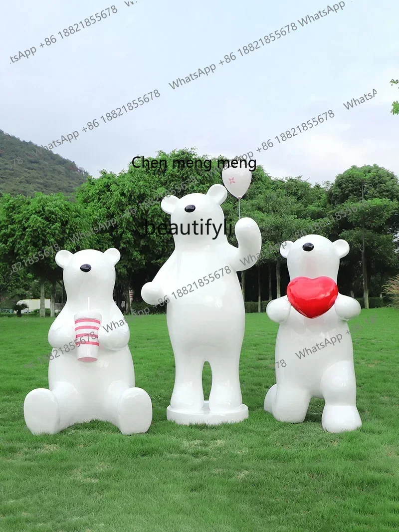 Polar Bear Animal Seat Decoration Kindergarten Outdoor Lawn Landscape Decoration Rabbit Sculpture