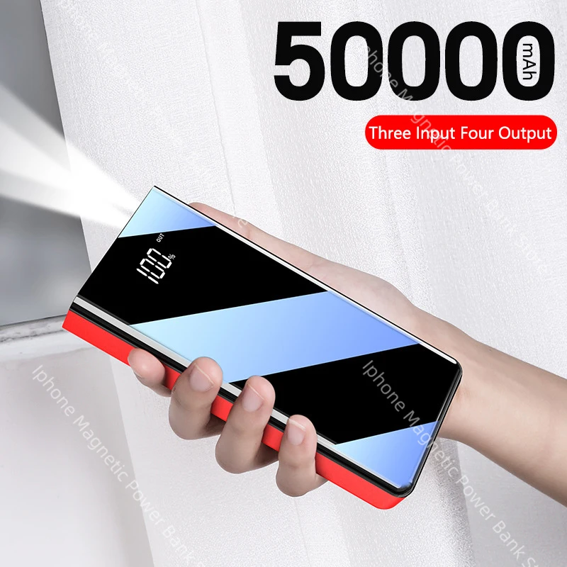 باور بانك بسعة كبيرة 50000 مللي أمبير في الساعة محمول سريع الشحن للهاتف المحمول شاحن بطارية خارجي باور بانك لهاتف Xiaomi IPhone