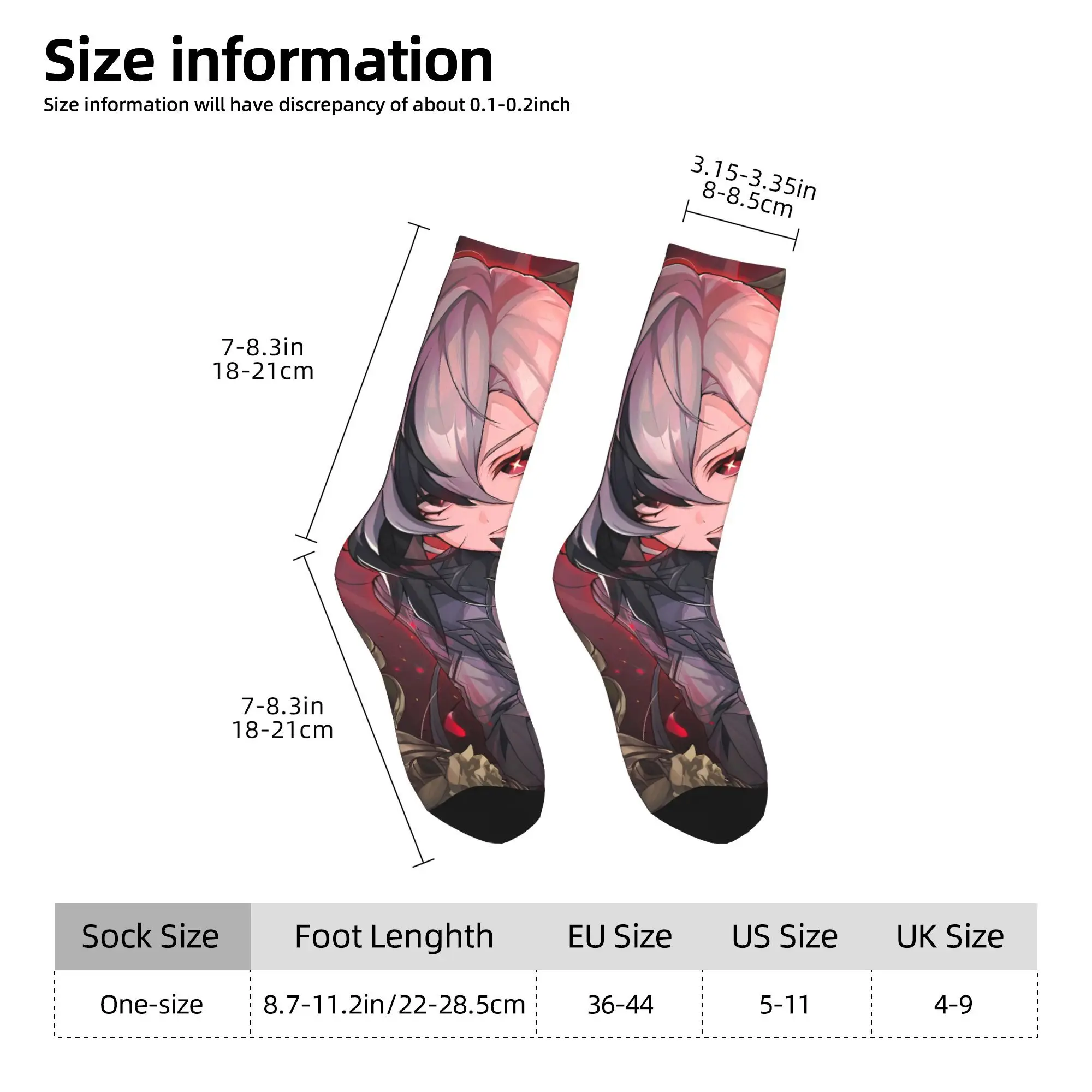 أنيمي لعبة Genshin تأثير الجوارب الجرافيك جوارب مكافحة العرق الكبار الرجال الجوارب مريحة الخريف العصرية جوارب رياضية في الهواء الطلق