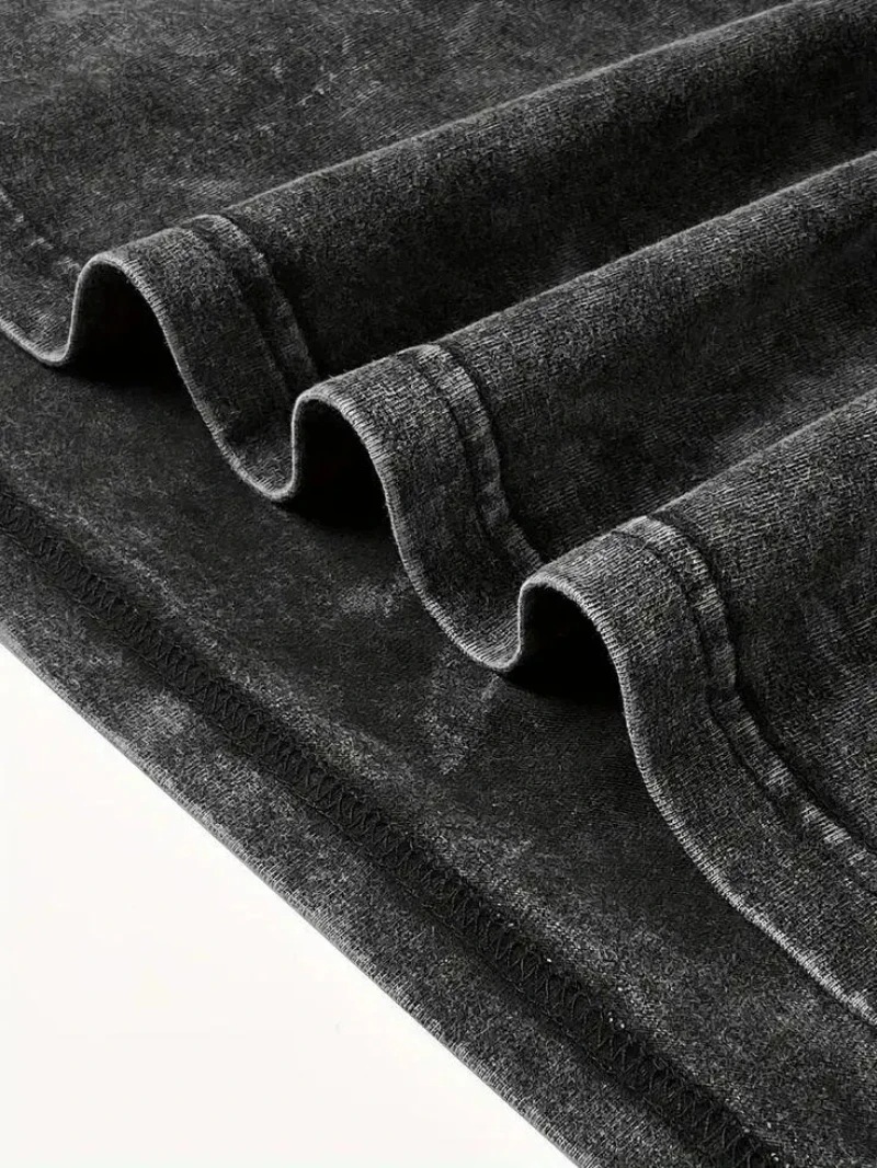 تي شيرت Retro Anime Sword - تي شيرت برسومات غسيل الأحماض، مقاس قياسي (غير الحجم) تي شيرت خاص، أنيمي