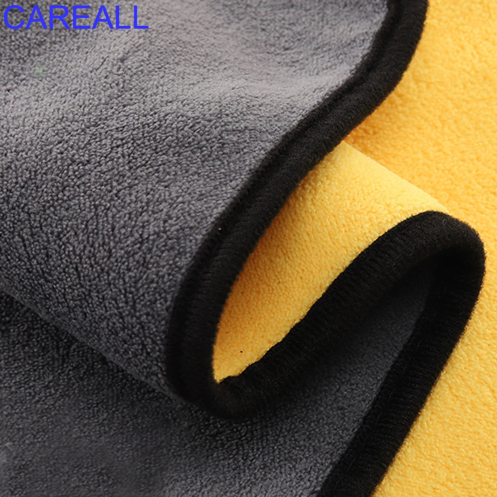 CAREALL 600GSM Long Coral Velvet Car Cleaning Wash Towel Cloth Ultra Soft Edgeless Auto Drying Towels Super Absorben Polish Tool