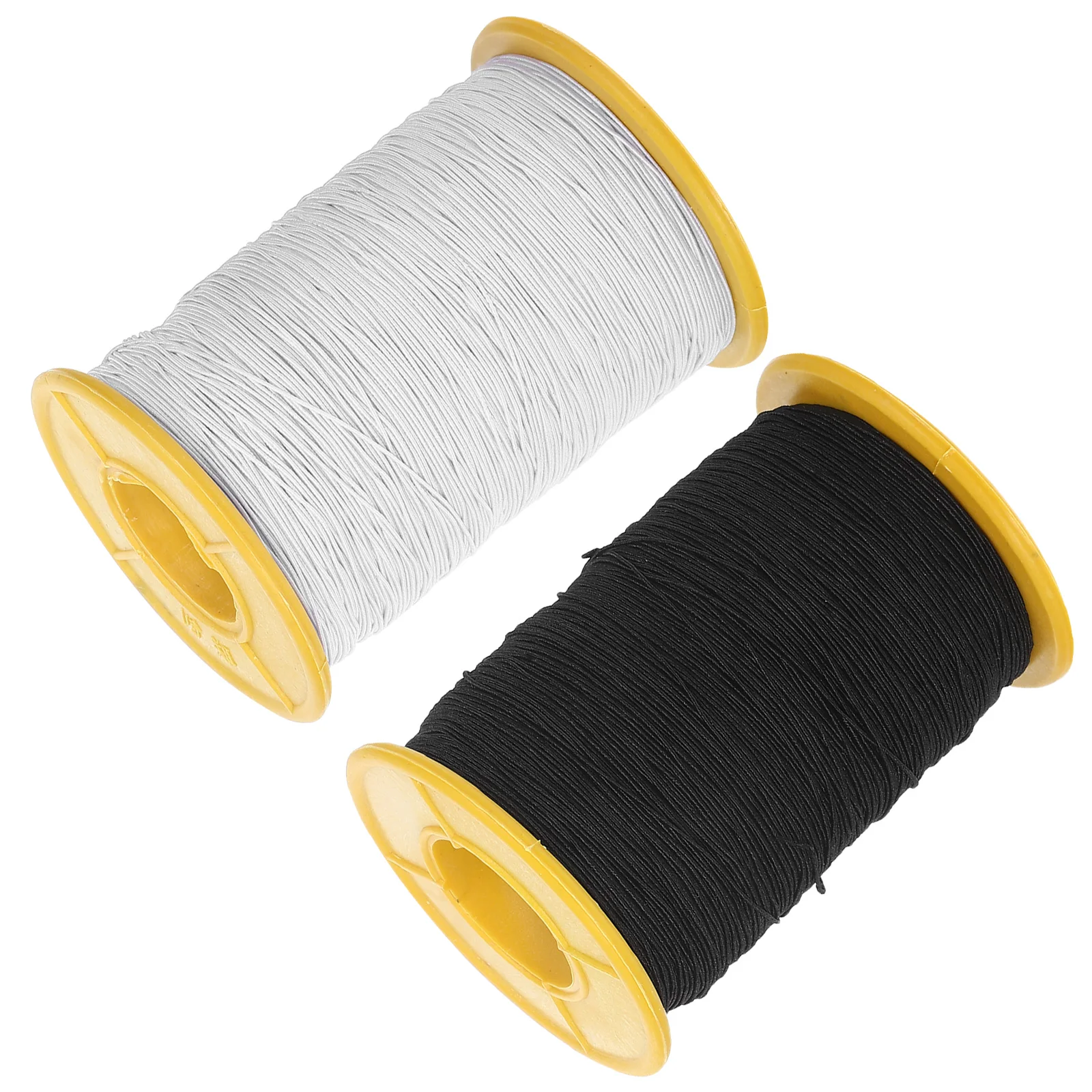 2 لفات 0.5 مللي متر أسود أبيض مطاطا لصنع المجوهرات بسط سلسلة سوار ذاتي الصنع الحرفية الديكور الموضوع الحبل مطاطا الحرفية الحبل