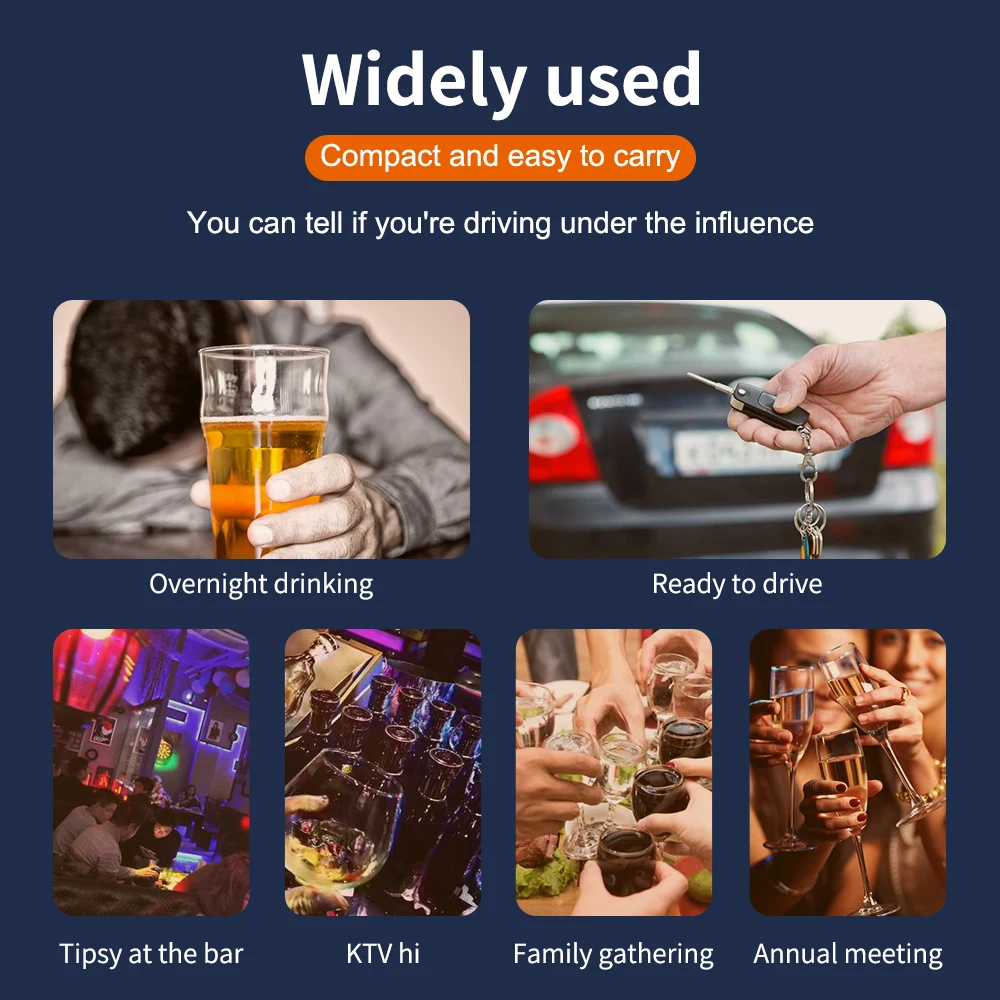 Non-Contact LED Digital Display Alcohol Tester USB Rechargeable Breath Alcohol Tester Breathalyzer Alcohol analyzer