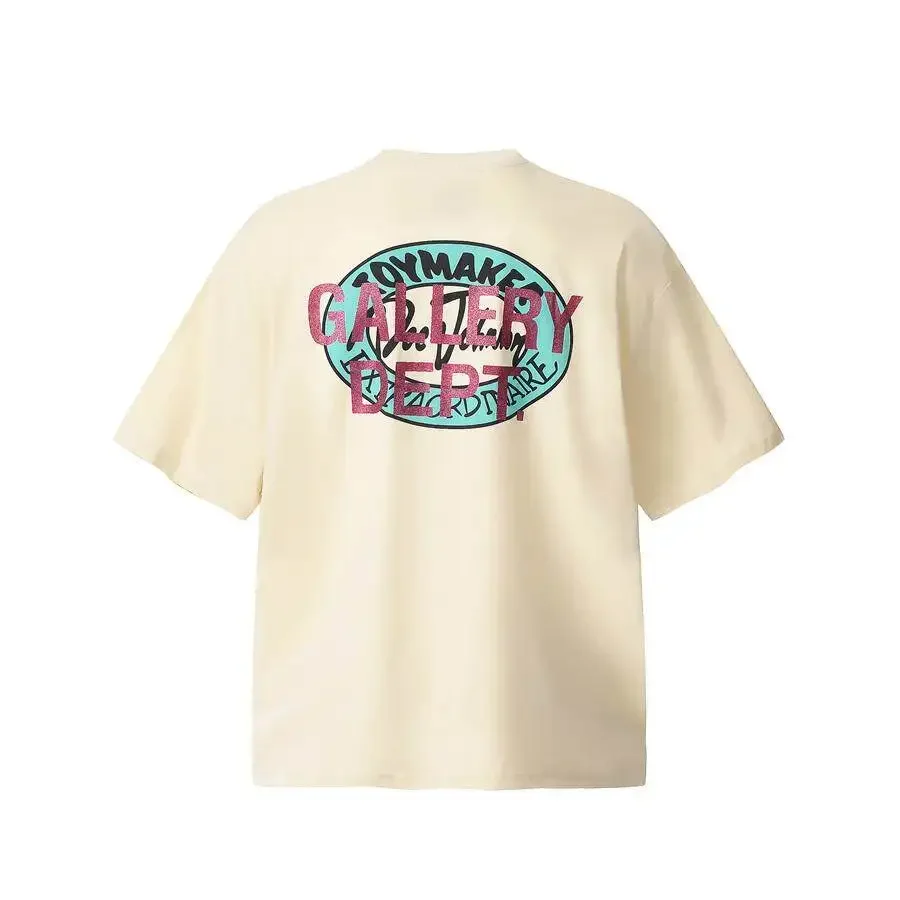 Gallery Dept Tears Printing Hot Stamping Glitter High Street Loose Couple Short Sleeve T-Shirt With