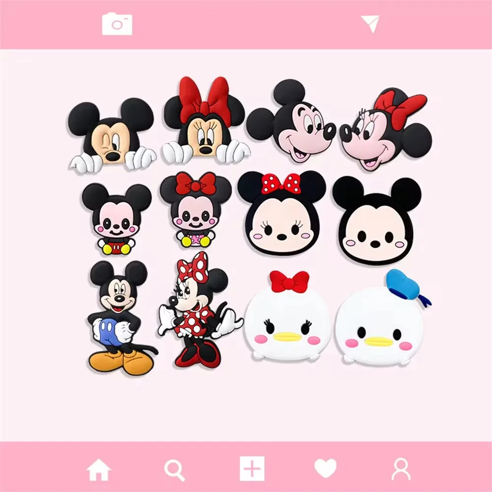 Novo oversized miniso caixa mickey minnie sapato encantos acessórios diy meninos e meninas tamancos sandálias fivela decorativa