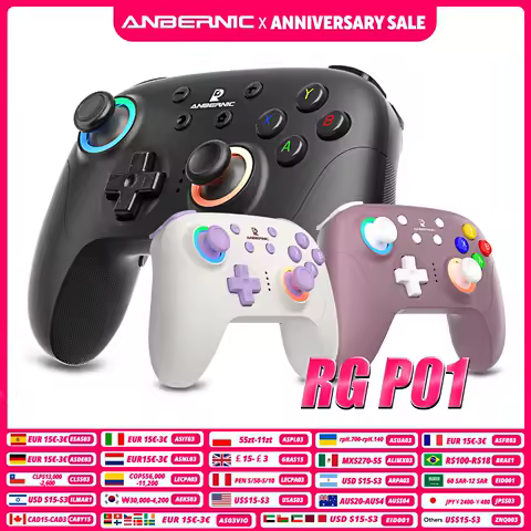 ANBERNIC RG P01 Bluetooth 5.3/Wired/2.4G Wireless Gamepad Compatible With Switch/PC/Steam/Android/IOS With Hall Effect Joystick