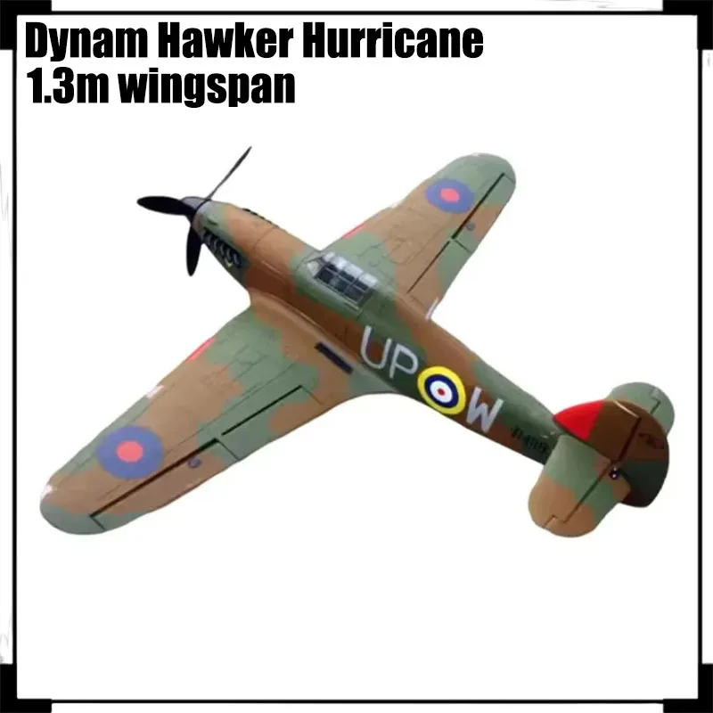 

Радиоуправляемый самолет Dynam Hawker Hurricane, размах крыльев 1,3 м, Wwii, реалистичный истребитель 4s с дистанционным управлением, электрическая модель с фиксированным крылом, игрушка в подарок