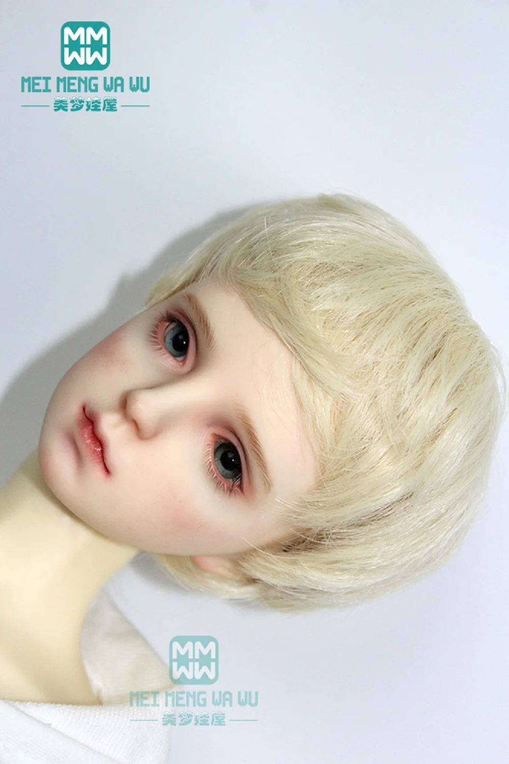 Fashion light gold short curly dolls hair for 1/3 1/4 1/6 BJD/SD doll wigs Accessories