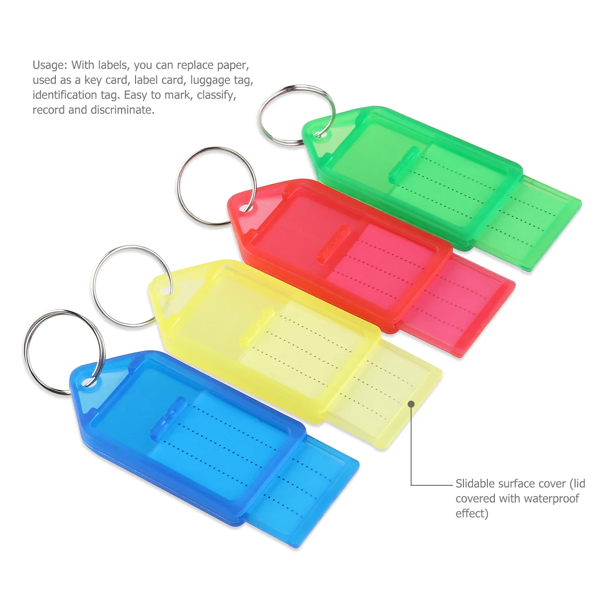 Multi-Color Plastic Key Fobs Plastic Key Tags Labels With Key Rings Interior Accessories Key Rings (Random Color)