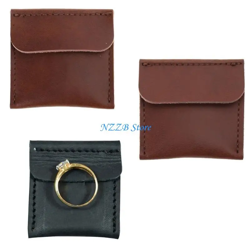 

T21F Cowhide Material Rings Bag Jewelry Packaging Bag for Rings Storage