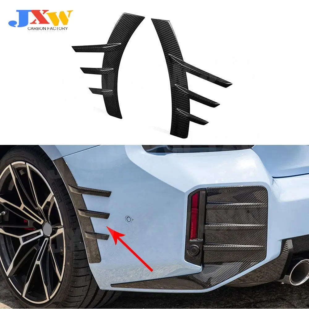 

2PCS Carbon Fiber Rear Bumper Wheel Eyebrows Vent Fender Spoiler Trims For BMW M2 G87 2023+ 2-Door FRP MP Style Car Accessories