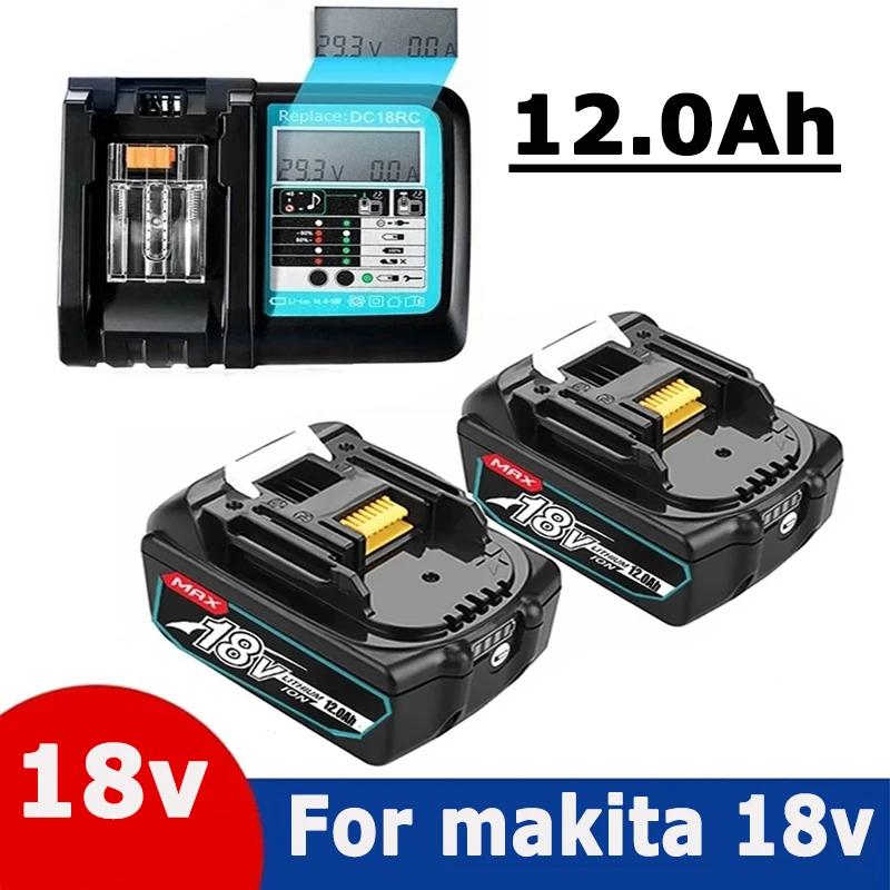 

WIth LED Charger BL1860 Rechargeable Battery 18V 12000mAh Lithium Ion for Makita 18v Battery 12Ah BL1840 BL1850 BL1830 BL1860