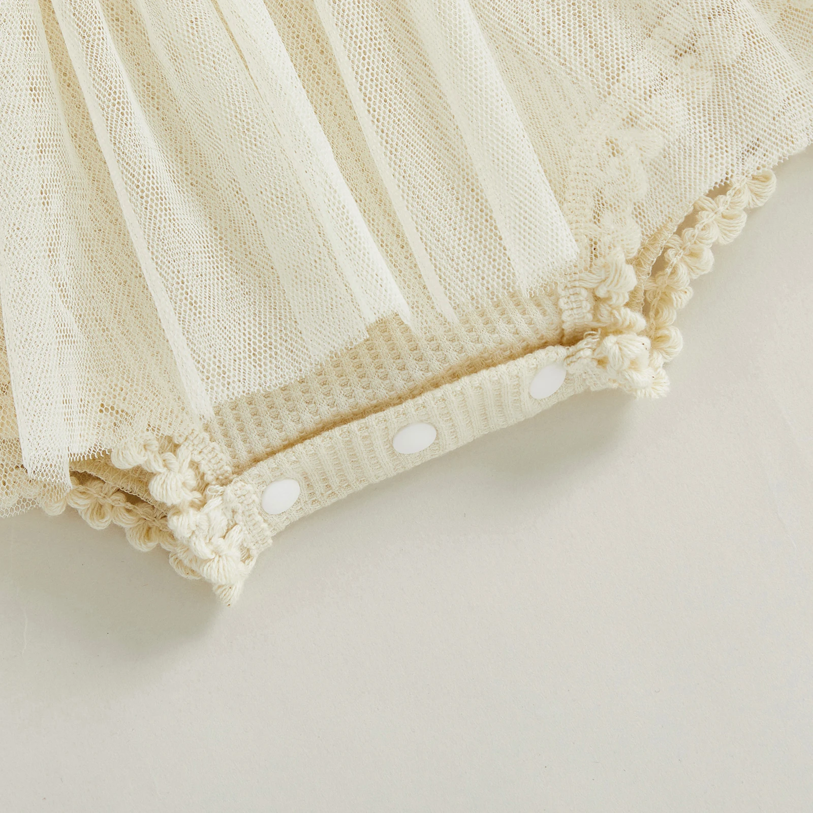 Baby Girls Summer Cami Romper Infant Sleeveless Tulle Patchwork Waffle Romper Dress