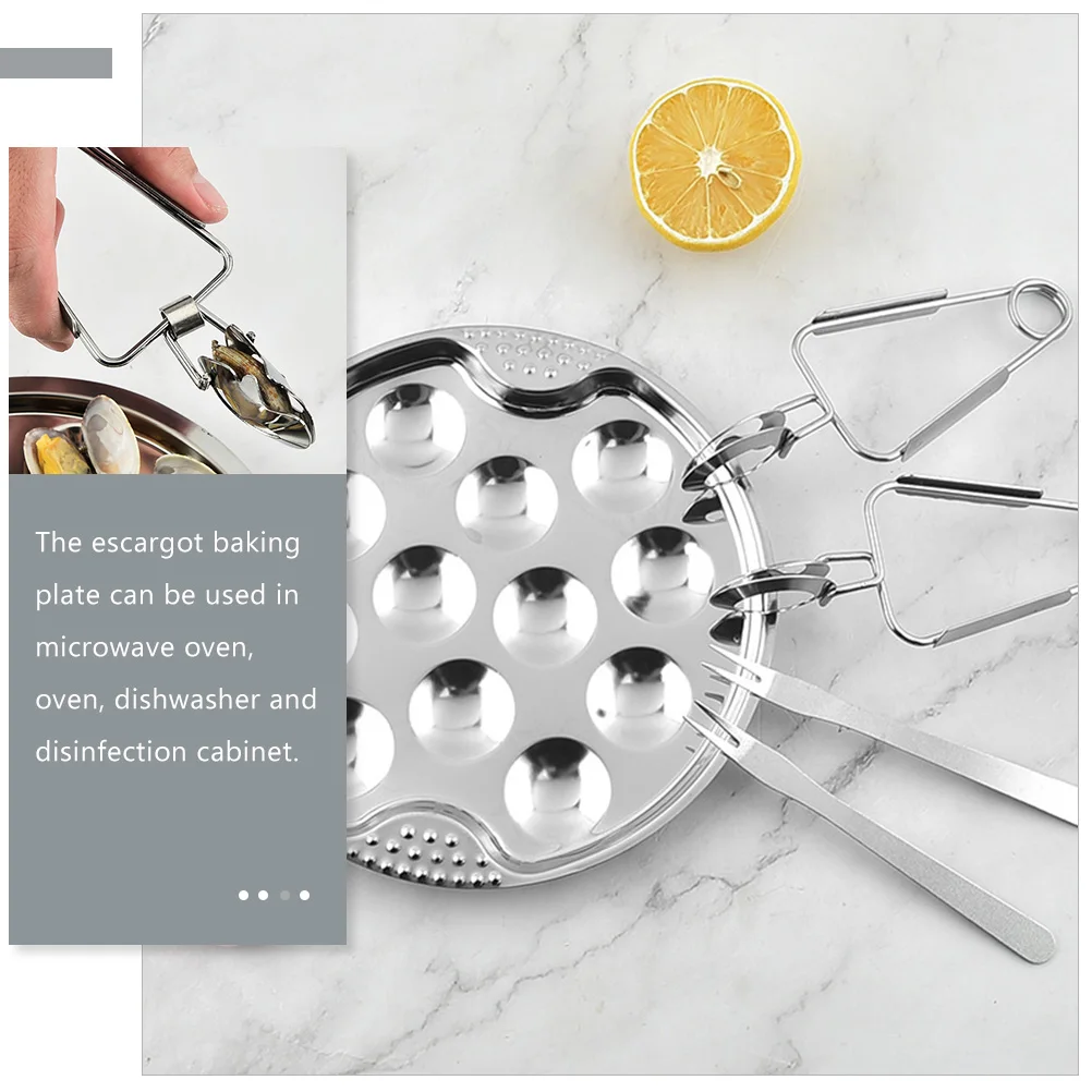 

Stainless Steel Screw Disc Set Escargot Baking Tool Plate Dish Tableware Shell Holder Snail Cooking Plates Accessory