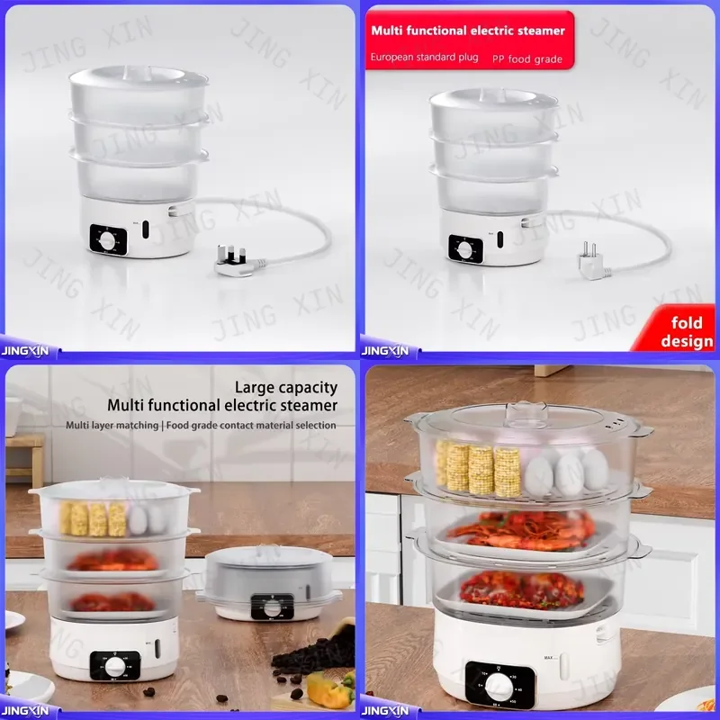 custom for 4 Tier Foldable Clothes Steamer Large Capacity Garment Steam Iron UK EU Plug Portable Fabric Wrinkle Remover