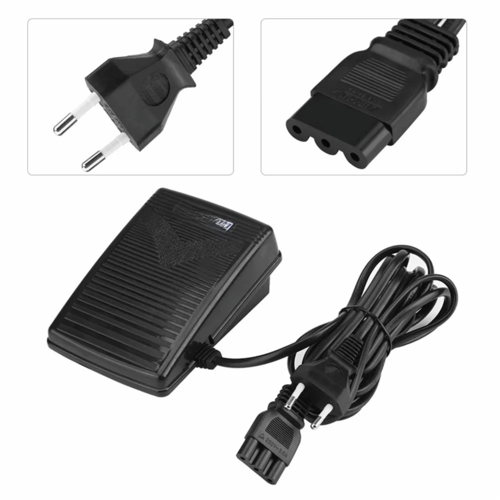 3‑Pin Connector Sewing Machine Foot Control Pedal Built‑In Power Cord Sturdy Hard Plastic Speed Adjust Foot Controller
