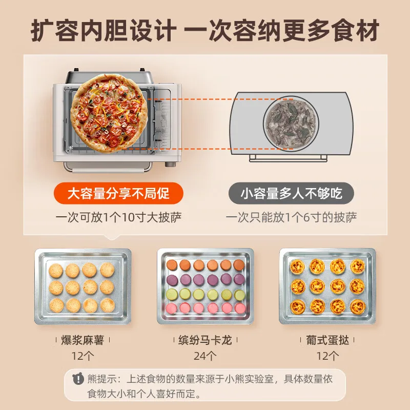 40L Electric Oven for Household Use with Independent Temperature Control and Multifunctional Baking Pizza Oven Air Fryer