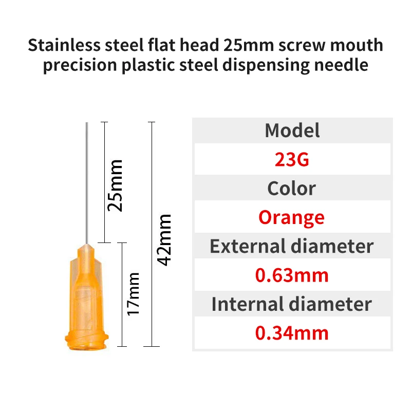 10G-30G 25 mm Dosiernadel 1 Zoll Edelstahl-Dosiernadel Spiralmund-Klebernadel zum Befüllen von E-Flüssigkeiten und Kleber
