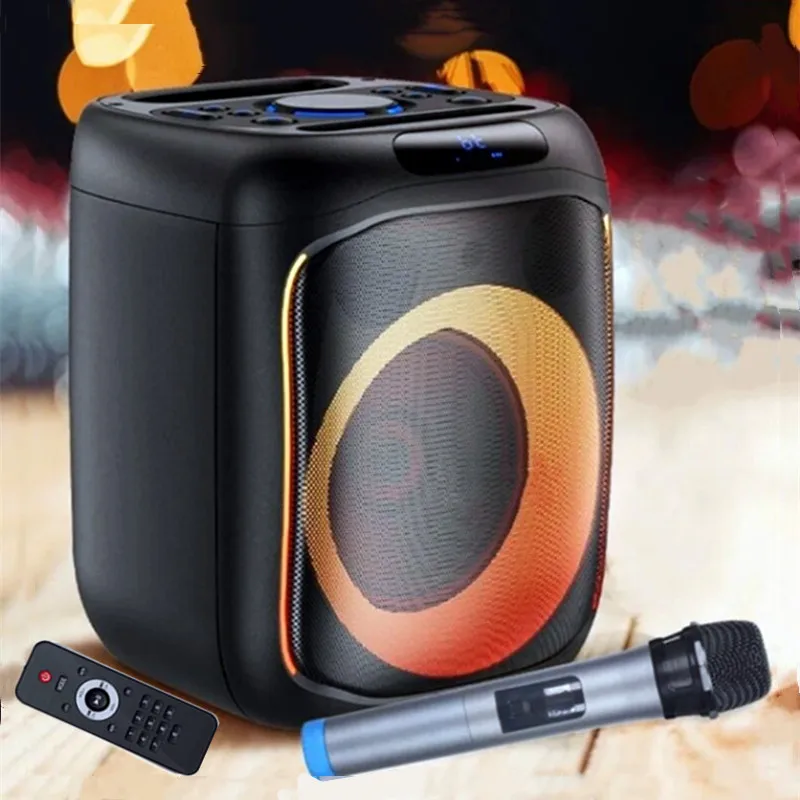 1000W Peak Karaoke Sound Box 6.5-Inch Outdoor Portable FM BlueTooth Speakers Subwoofer Music System With Mic Caixa De Som NDR-K6