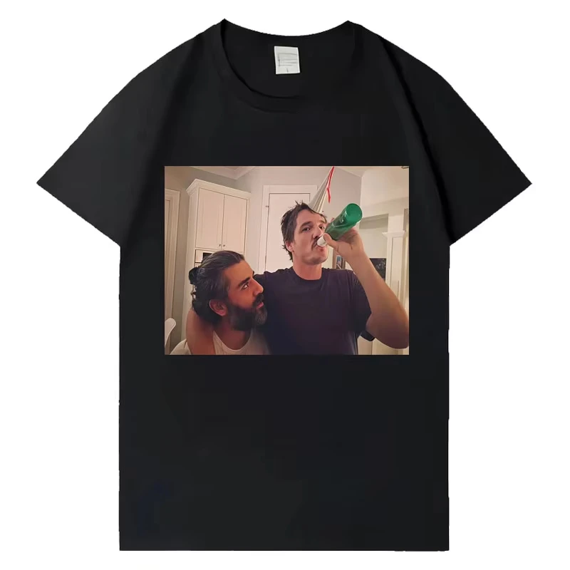 Camiseta divertida de Pedro Pascal y He Friend, camiseta informal a la moda para hombre, camisetas de cuello redondo, camiseta holgada de algodón Y2K de manga corta de gran tamaño