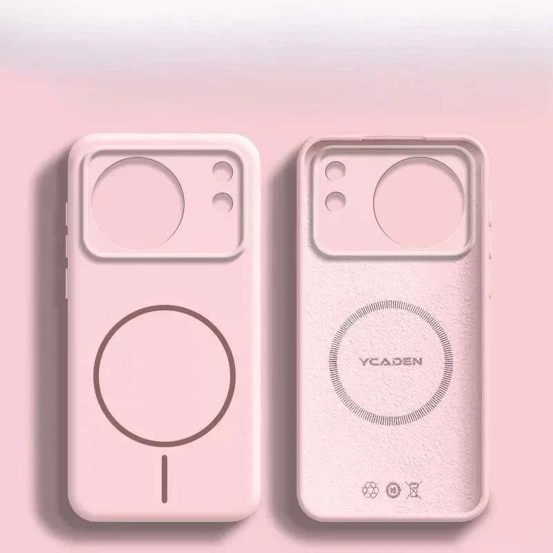 Fashion Macaron Colors Liquid Silicone Magnetic Phone Case For Vivo X500 Pro Max X300 Ultra X200 Pro Skin-Feel Shockproof Cover