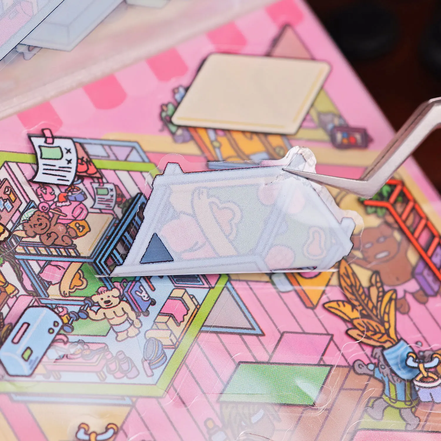 Dreidimensionale Landschaftsbau-Aufkleber, Life Shadow-Serie, niedliches Cartoon-Studenten-Mini-Notizbuch, Landschaftsbau-Aufkleberbuch