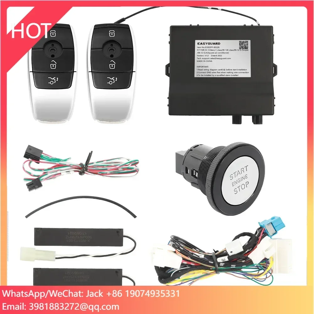 

EASYGUARD Semi Plug Play PKE Car Alarm System Fit For 10-13 Benz C Class W204/09-12 E Class /09-12 E-Couper W207 /08-12 GLK X204