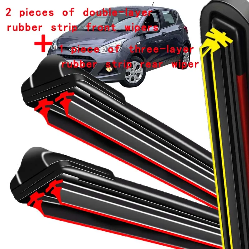

For Hyundai I10 MK 1 2007-2013 2008 2009 2010 Wiper Front & Rear Wiper Blades Windshield Windscreen Window Brushes 22"+16"+12"