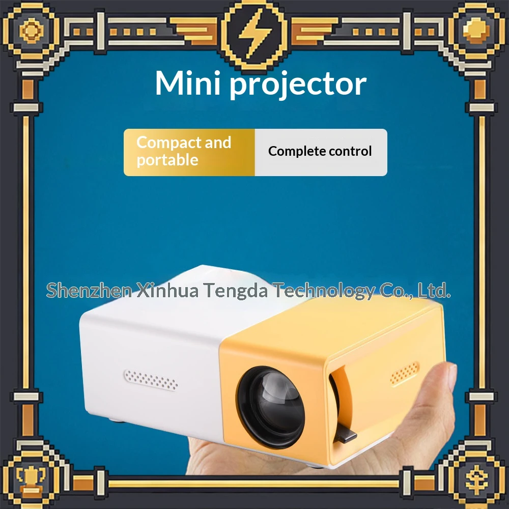 

Проектор Xinhua Tengda A10MINI с регулируемой четкостью изображения, возможность подключения внешнего аккумулятора для зарядки.