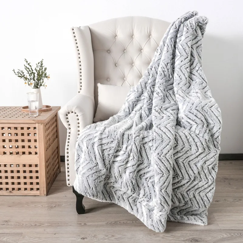 Autumn and winter thick double layer lamb wool blanket plush back printing tie-dye brush flower wool blanket for bed best gift