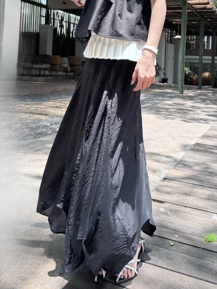 

Асимметричная юбка Ele с пышным подолом, высокой талией, А-силуэтом, повседневная, из вискозы и нейлона